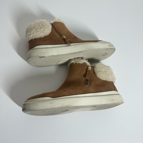 Cole Haan Women's Grand Pro Rally Shearling Boot Sneakers Size 10 Faux Fur - Picture 6 of 9